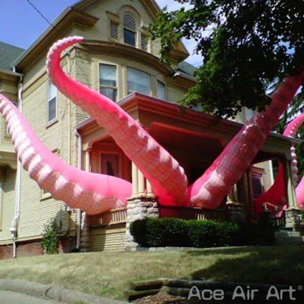 7m height (23ft) Beautiful Inflatable Pink Octopus Leg Mascot Inflatable Underwater Animals For Party/Roof Decoration