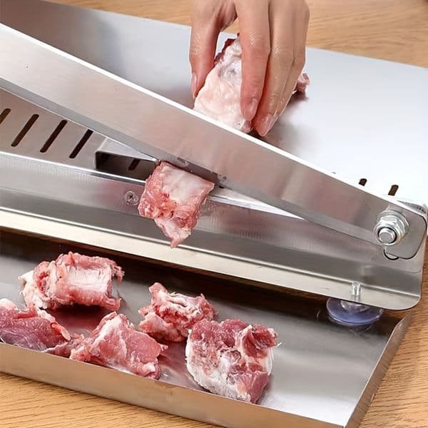Manual Meat Slicer Meat Bone Cutter Machine Commercial Kitchen Jerky Frozen Meat Rib Chicken Fish Deli Food Slicing Home Cooking
