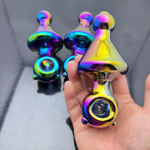 Glass Pipes Smoking Manufacture Hand-blown hookah Hot selling electroplated colored flywheel glass smoking set
