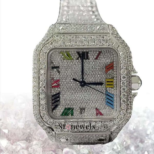 Unique 2025 Customize Dia VVS Moissanite LGD Watch Mechanical GIA Certified Full Gold Automatic Watches for Unisex