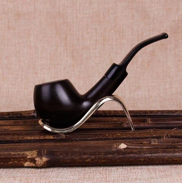 Solid wood, new ebony pipe, portable cigarette holder, old-fashioned filter hand bucket.