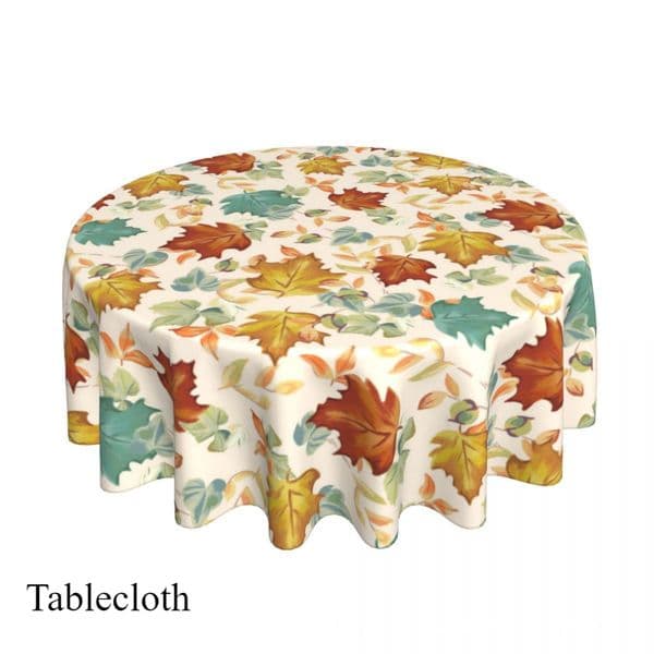 2025 Dinning Maple Leaf Round Table Cloth Simple Landscape Pattern Dirt-resistant Waterproof