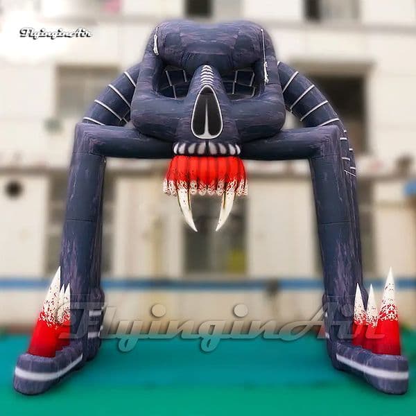 6m Horrible Halloween Entrance Arch Large Bloody Inflatable Demon Archway Skull Gate Cursed Skeleton Structure Door For Event