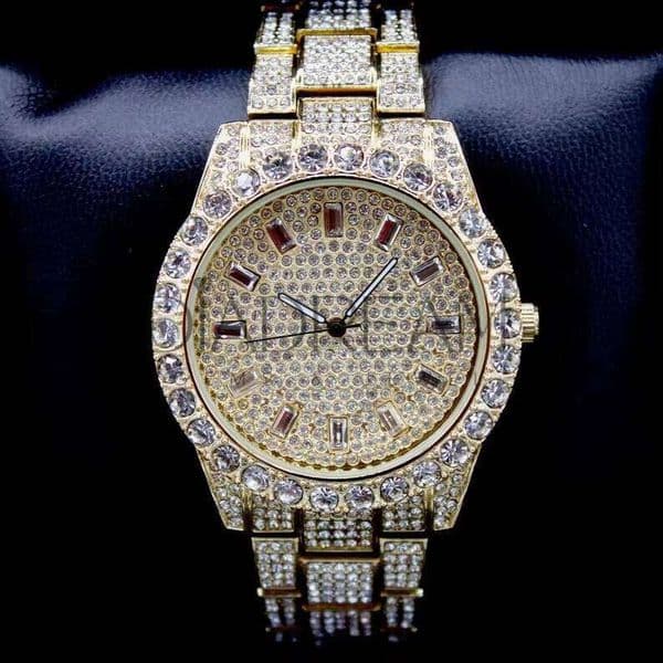 Men's Hip hop Iced out Moissanite Dia Baguette Mechanical Sterling Sier Classic Watch