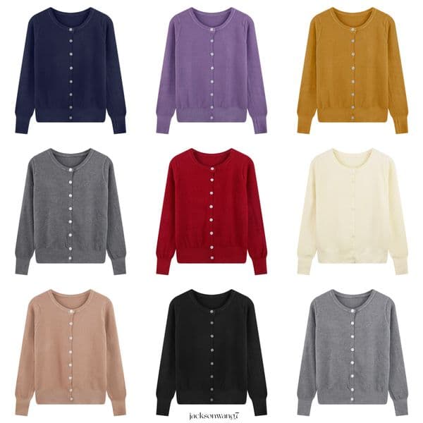 women clothes designers designer cardigan Autumn/Winter O-neck Knitted Cashmere Cardigan Solid Color Long Sleeve Single breasted Sweater for Women 2025