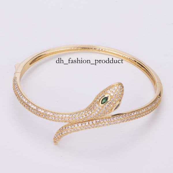 cart cubic Bracelet DHCollections Serpent - Gold/Rose Gold/Silver Plated Snake Jewelry with Stones for Women (17.1cm Inner Circumference) 3c1