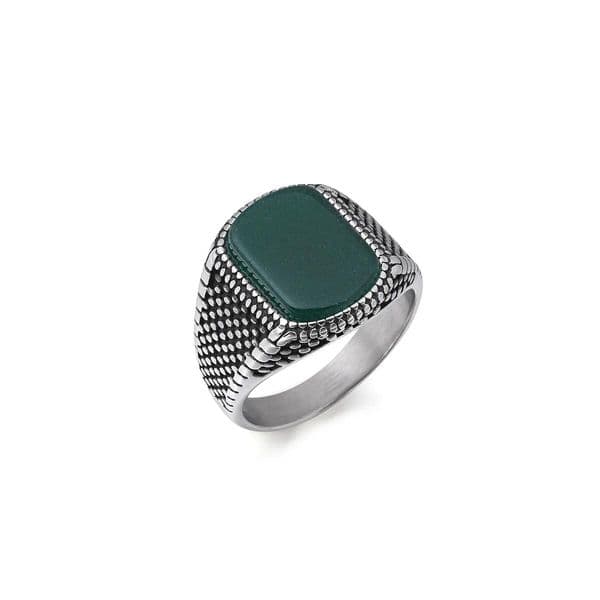 Men's High Quality 316LStainless Steel Onyx Rings Classic Fashion Trend Jewelry Eco-Friendly Material