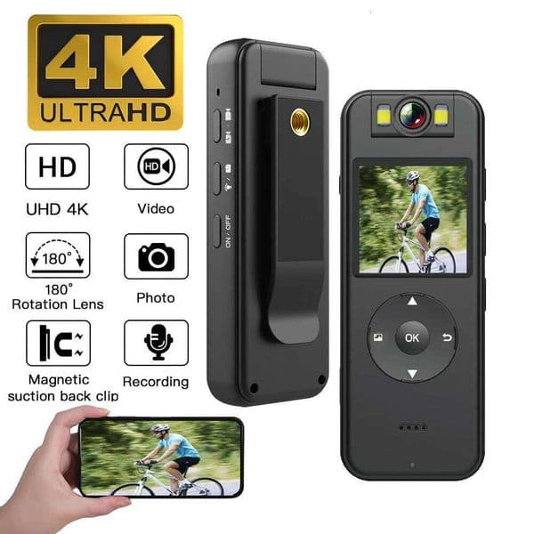 Ultra HD 4K Mini Camera Wifi Portable Small Digital Video Recorder Police Bodycam Infrared Night Vision Miniature Camcorder