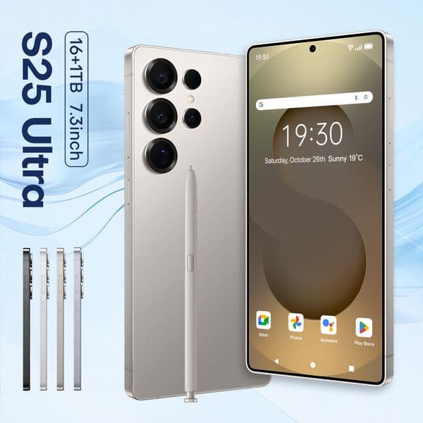 S25 Ultra Android 5G Phone, 16GB+1TB Large Memory, 7.3HD+ Display, 48MP+108MP Smart Phone Camera, GPS Supports Playing English Videos