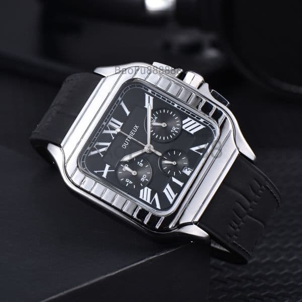 New Hottest Luxury Watches for Men Sport Quartz Wristwatch Rubber Strap Square Dial Automatic Date Daily Waterproof Business Fashion Male Clocks for Gift Wholesale
