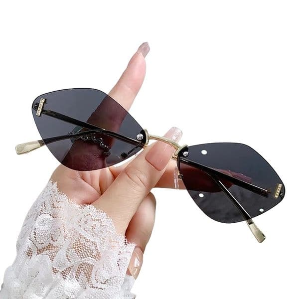 designer Fashion Sunglasses Men Sun Glasses Women Oval Frameless Beach Goggles High Quality Designer Sunglass With Box sunglasses for woman