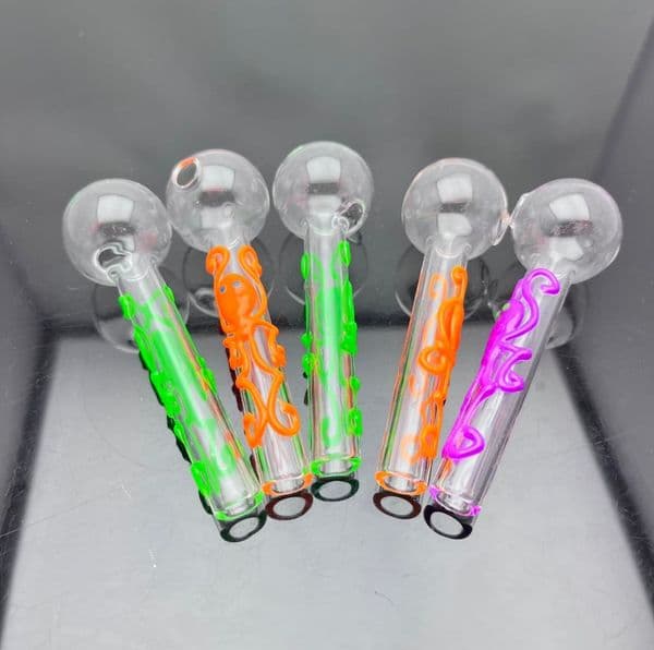 2022 Glass Pipe Oil Burner bong hookah New color relief glass smoking set
