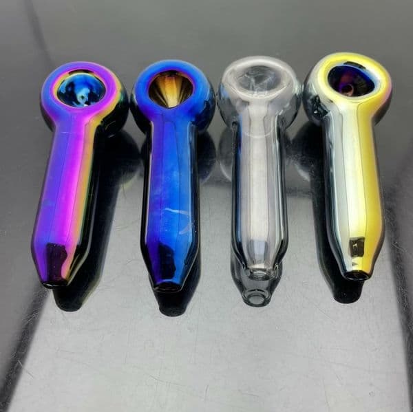 Hookahs Square Glass Mini hookah Glass bongs Oil Burner New European and American black gold plated color extended enlarged glass pipe