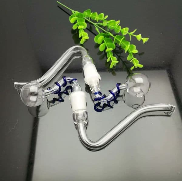 Smoke Pipes Hookah Bong Glass Rig Oil Water Bongs New curved hook suction nozzle plate wire large bubble glass pot set