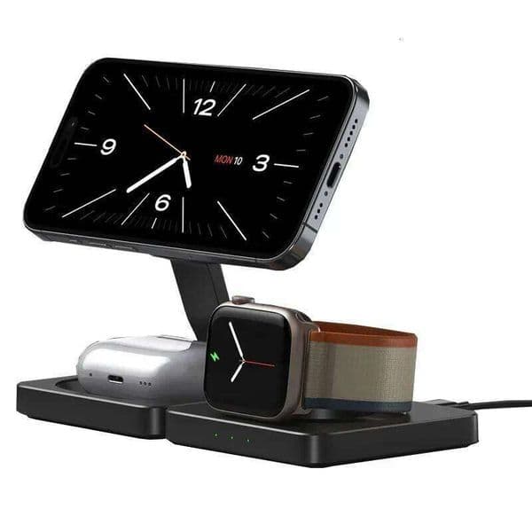 Ultra- Fast Type C Bedroom Desk Mobile Phone Charger Ultra High Speed Alarm Clock 3-In-1 Wireless Charging Station Watch
