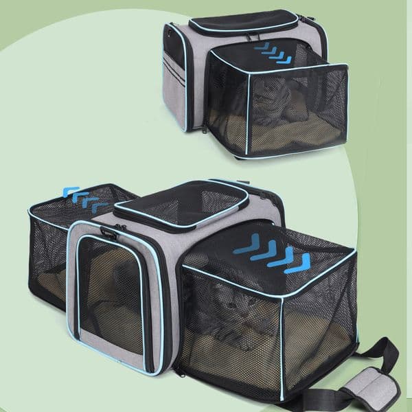 Beni Pet Breathable Double Shoulder Cat & Dog Travel Bags with Side Opening - Portable Pet Carrier