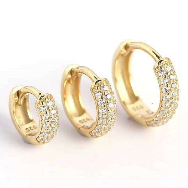 Custom Gold Plated Earring Fine Jewelry Sterling Sier Three Row Dia Hie Hoop Earrings YHE0342