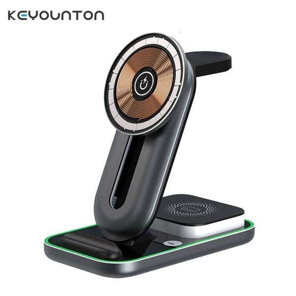 4In1 Magnetic Wireless Charger Stand Iphone 12 13 14 Pro Max Ambience Lamp Charging Station For Pro3 Watch 8 7 6 5 4