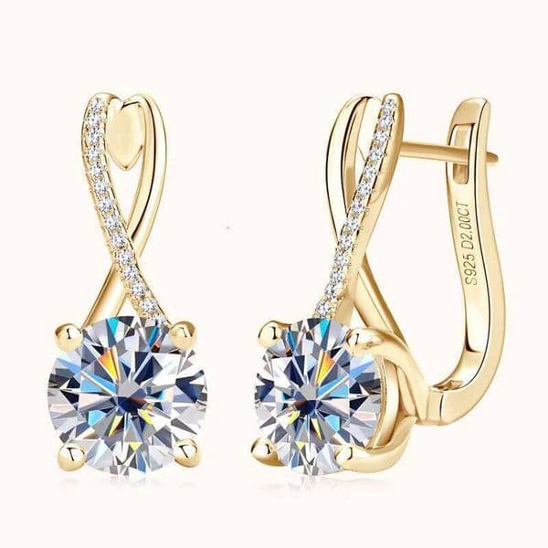 Fine Fashion Custom Moissanite Hoop Earrings Women Jewelry Sterling Sier Accessories