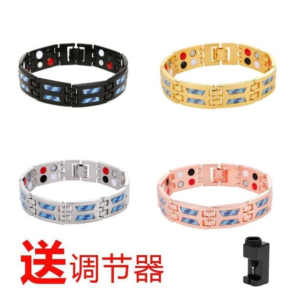 New Double Row Magnet fashion Men Carbon Fiber Sticker Bracelet