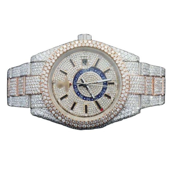 Fully Iced Out Automatic Moissanite Watch Mens Hip Hop Style Big Face Custom Stainless Steel Dia Jewelry Wholesale Supplier