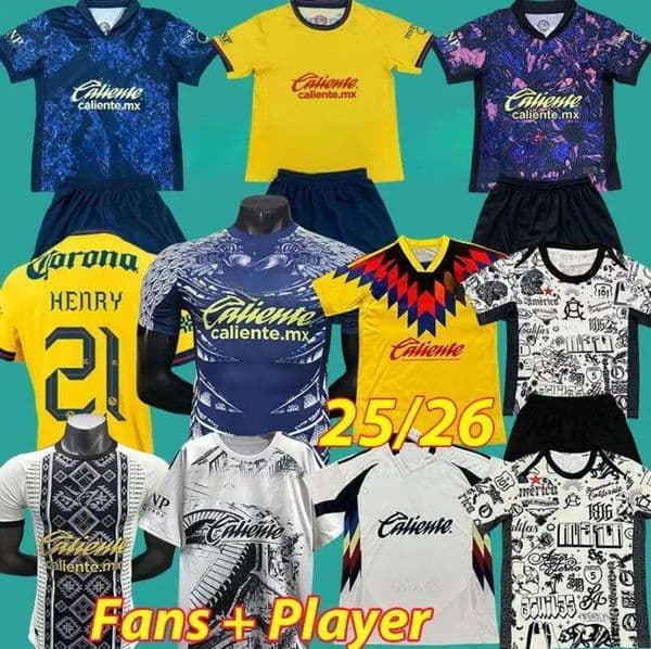 2024 2025 2026 FC MX Club America Soccer Jersey XXXL 4Xl Kids Kit Football Shirt 25 26 J.Quinones R.Martinez GIOVANI HENRY ESCOBOZA Home Away Fans Player