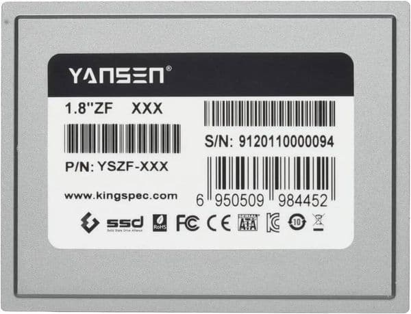 KingSpec YANSEN 64gb 128GB 256g 1.8 ZIF 40pin SSD Solid State Disk Fit for Compact PC Old Laptop and Media Player Zune Player