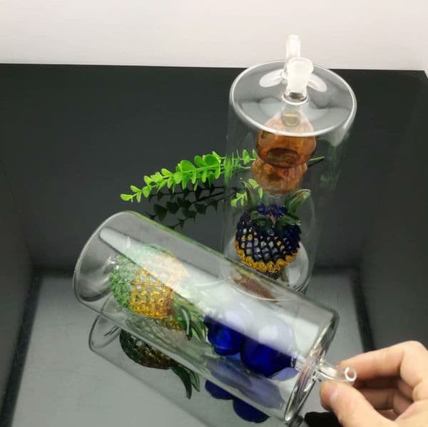 Smoking PipesMSuper silent pineapple-shaped cigarette kettle Wholesale Glass