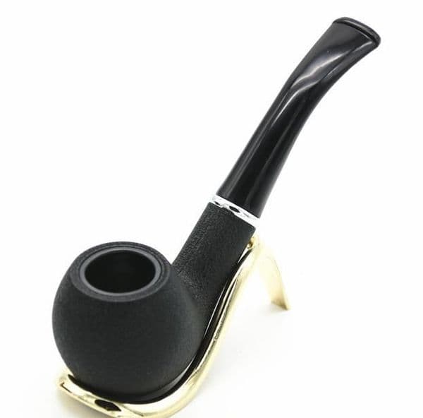The New Creative Black Resin Frosted Pipe Length 140mm Plus Circle Pipe Smoking