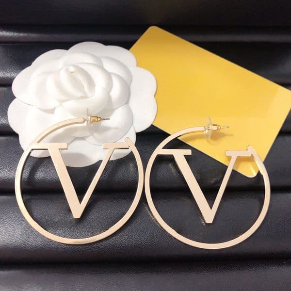 Designer Earrings Famous Brand Letter 18K Gold Hoop Earring Geometry Ring Wedding Earring Accessory