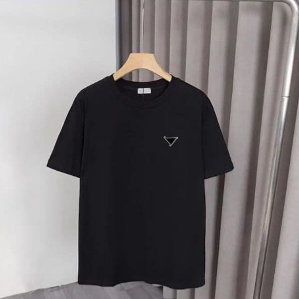 Designer Summer Clothing Men T-shirt Luxury Triangle Pattern Print Ovesized Short Sleeve Women Cotton High Quality Sports Tees Tops