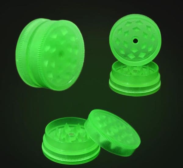 2024 pipe 43mm plastic luminous layer smoke grinder 2-layer plastic grinder