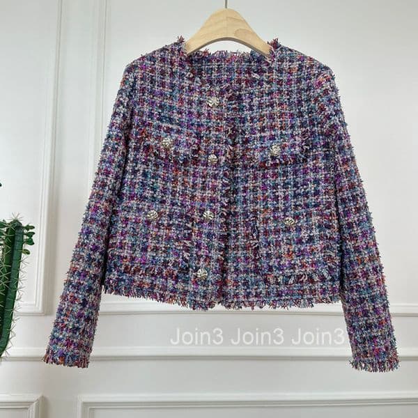 Autumn Winter New French Style Floral Single-breasted Coat for Women Little Designs Style Short Coat High-end Fashionable Outerwear