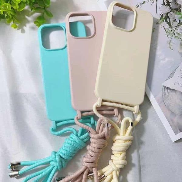 Cross-Border Silicone Phone Cord Case Lanyard TPU Material for iphone 17 Air 16 15 14 13 12 11 Pro Max Plus