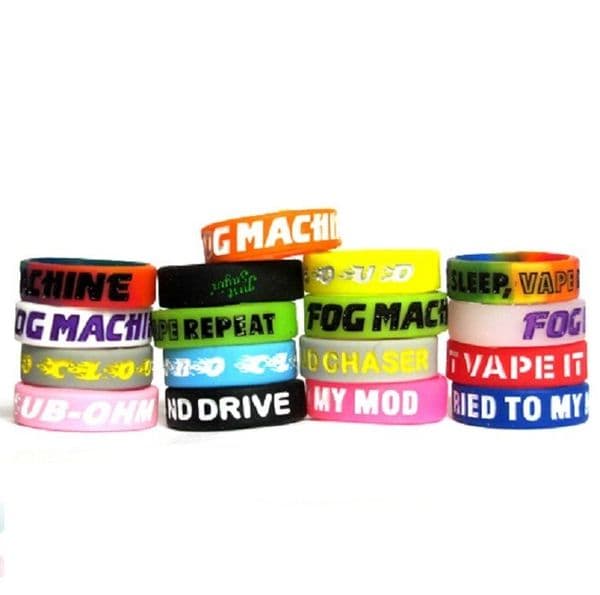 Non-Slip with Gravure Words Carved filg for Mod Silicone Band Non-Skid Silicon Ring 18mm