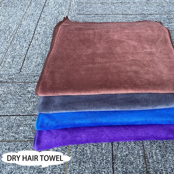The dry hair towel is absorbent, soft and comfortable