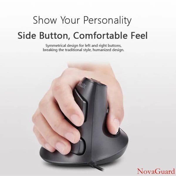 M618 Ergonomic Office Vertical Mouse 6 Buttons 600/1000/1600 DPI Optical Right Hand Mice with Wrist mat For PC Laptop