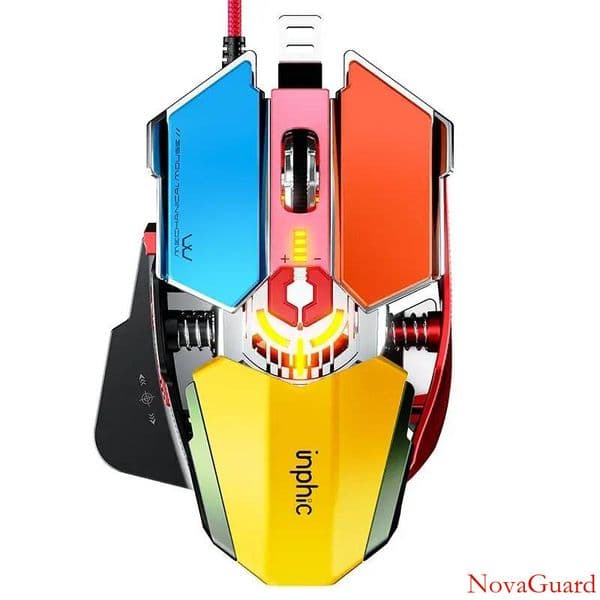Inphic PG6 Wired Mechanical Gaming Computer Rgb Laptop Accessories Kit Gamer Adjustable Length Mouse for Pc