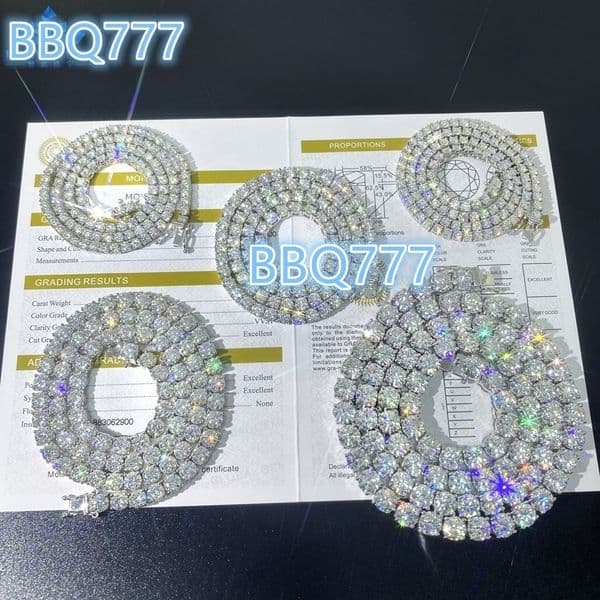 2025 Designer necklace 4MM Ice crack tennis necklace 1st row men's necklace gold-plated silver-plated luxury fashion artificial diamond crystaly hip-hop jewelry