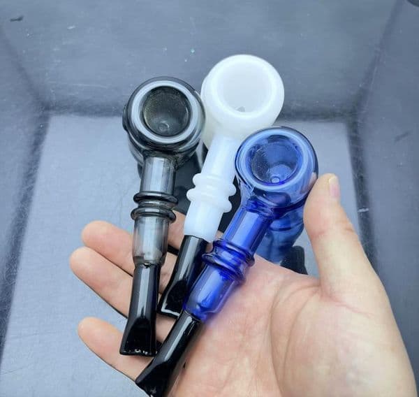Smoking Pipes Thick Glass Bowl Pipes Bowls Hookahs Classic European and American flat mouthed 2-wheel large concave pot glass pipe