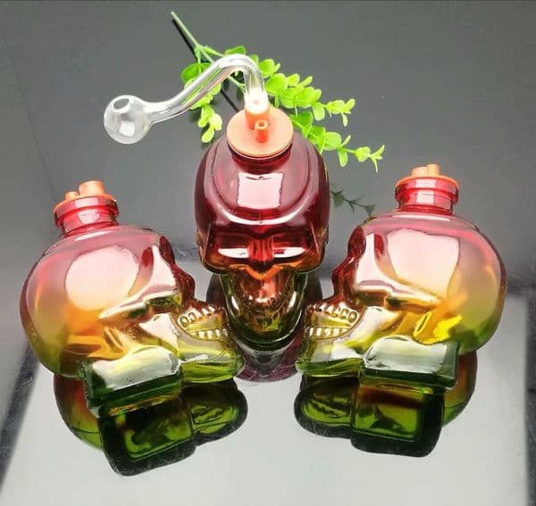 Double crystal kettle glass alcohol lamp Glass bongs Oil Burner Water Pipe Smoking Rigs Free