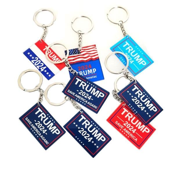 MAGA Keychain Party Favor US Election Keychains Campaign Slogan Plastic Key Chain Keyring Make America Great Again