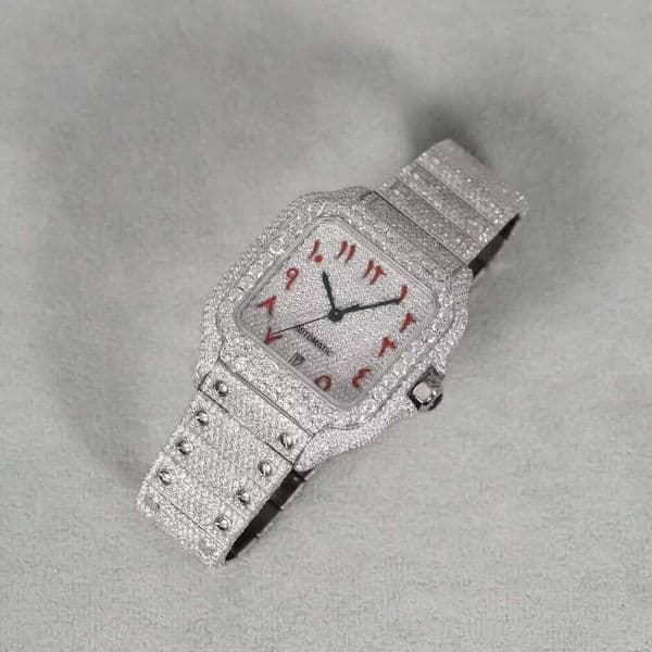 Automatic Mechanical Quartz Movement Moissanite Collection Brilliant Cut VVS1 Rectangle Hip Hop Style Dia Watch Fast logistics free delivery
