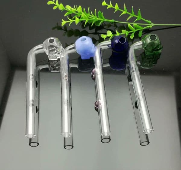 Smoking Pipes Europe and Americaglass pipe bubbler smoking pipe water Glass bong Double fulcrum colored bone glass curved pot