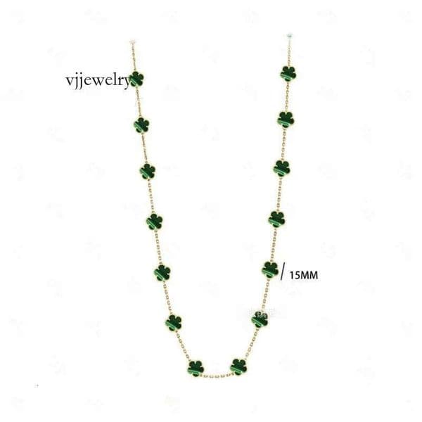 European and American fashion personality new flower High quality titanium steel micro inlaid shell retro designer long necklace
