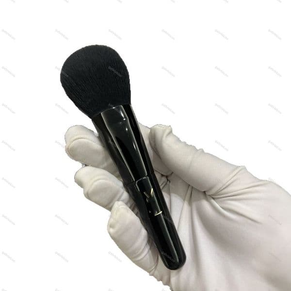 Designer 3-Piece Makeup Set With Leather Pouch Portable Foundation Blush & Lip Brush For Travel 12545