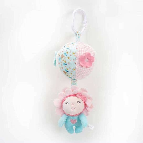 Soft - Touch Musical Plush Toy for Babies - Features a Charming Girl Character and Patterned Ball with Flower Decor