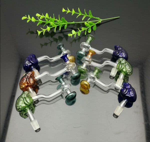 Glass Pipes Smoking Manufacture Hand-blown hookah The new colored frog funnel has good filtration performance