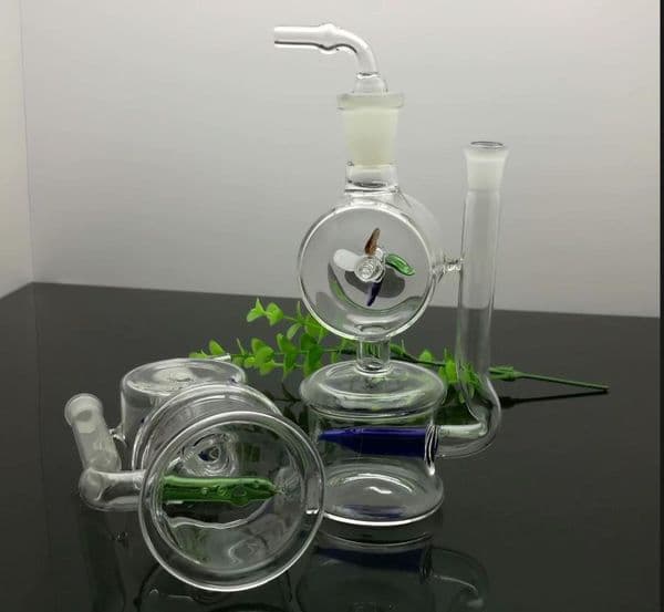 Glass Pipes Smoking Manufacture Hand-blown hookah Classic External Filter Windmill Glass Water Smoke Bottle