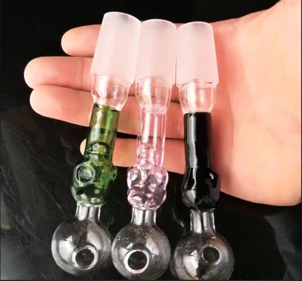 Color skull scrub mouth straight pot , Wholesale Glass Bongs, Glass Hookah, Smoke Pipe Accessories
